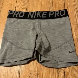 Gray nike pro spandex shorts